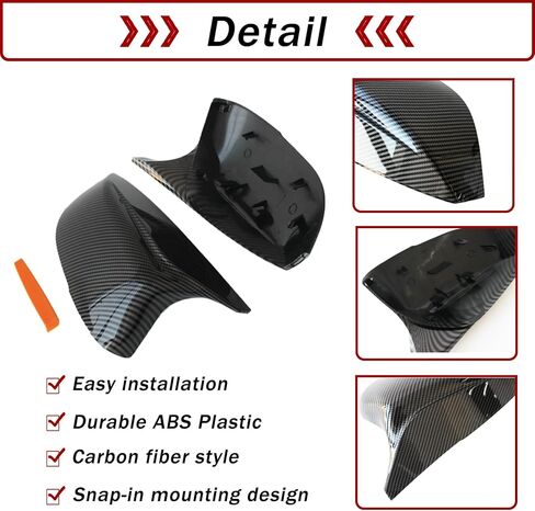 أغطية مرايا AUCERAMIC تناسب 2014-2020 Infiniti Q50 Sedan 2015-2020 Q60 Q70 QX30 استبدال قبعات مرآة الرؤية الجانبية (أسود لامع) in Kuwait