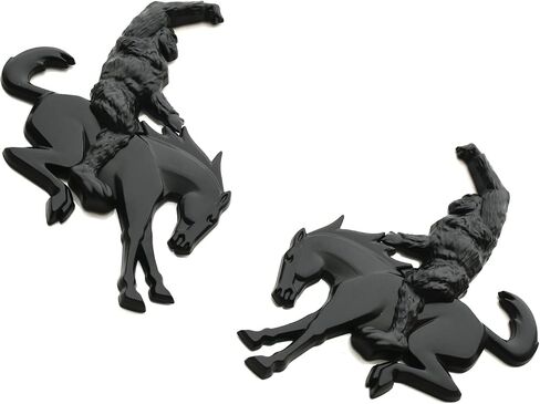 Add-A-Saquatch Emblem Compatible with Your Bronco,3D Left Right Tailgate Badge - Universal Raised Design, Automotive with Horse Emblem Set (Black) in Saudi Arabia