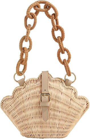 vineyard vines Wicker Clamshell Clutch, Cappuccino in Saudi Arabia