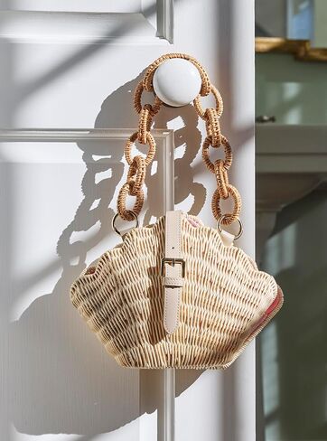vineyard vines Wicker Clamshell Clutch, Cappuccino in Saudi Arabia