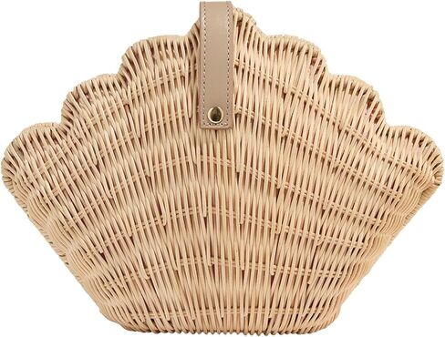 vineyard vines Wicker Clamshell Clutch, Cappuccino in Saudi Arabia