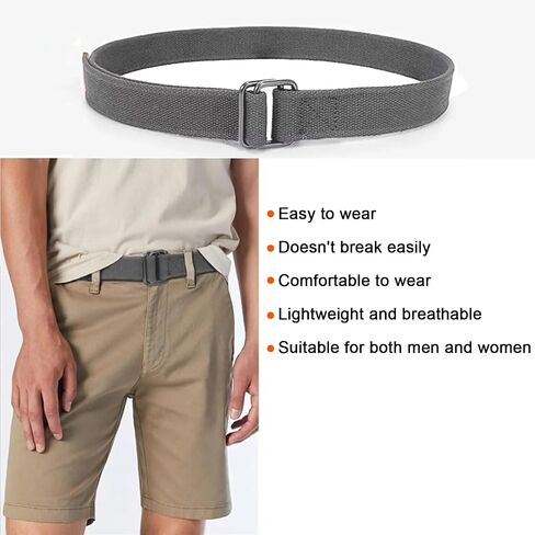 Web Belt for Men 2Pcs 51.18inch Casual Canvas Belt with Double Ring Buckle Cloth Belt for Men Canvas Fabric Belts in Saudi Arabia