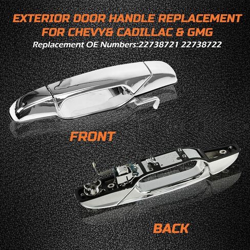 Exterior Chrome Door Handle Front Left Right Replacement for 2007-2013 Chevy Silverado Suburban Tahoe Avalanche GMC Sierra Yukon Cadillac Escalade Replaces 22738721 22738722 in Saudi Arabia