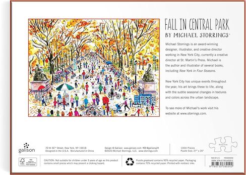 Galison Michael Storrings Autumn by The Sea 1000 Piece Puzzle from Galison - 27" x 20" Beautifully Illustrated Puzzle, Thick & Sturdy Pieces, Perfect Activity for Chilly Fall Weather! in Saudi Arabia