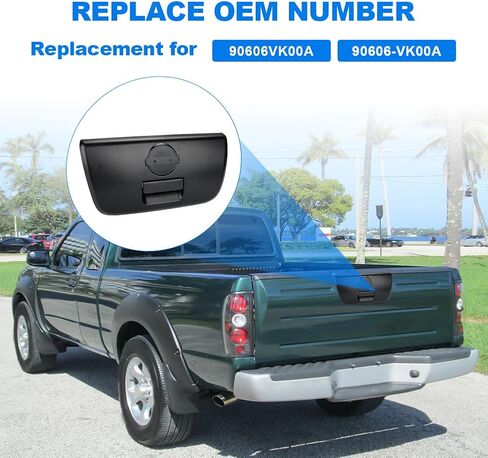 JDMON Black Tailgate Door Handle & Bezel w/o Keyhole Replacement for Nissan Frontier 2001-2004 Exterior Liftgate Handle Rear Lift Gate Latch Handle Replacement for 90606VK00A 90606-VK00A in Saudi Arabia
