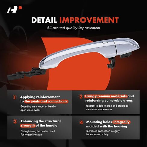 A-Premium Front Right Passenger Side Exterior Door Handle with Power Button Compatible with Dodge Journey 2011-2019 & Chrysler 300 2011-2022, Chrome, Replace# 4589855AF in Saudi Arabia