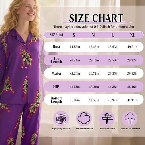 Satin Pajama Set Women, Two Piece Sleepwear Set, Long Sleeve Loungewear Matching Top Bottom Outfit Home Lounging in Saudi Arabia