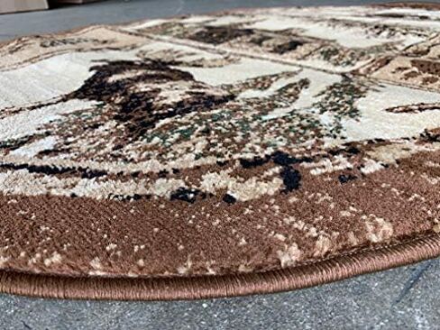Cabin Style Oval Area Rug Big Bear Moose Country Lodge Wildlife Design 362 (3 Feet X 4 Feet 7 Inch Oval) in Saudi Arabia