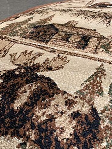 Cabin Style Oval Area Rug Big Bear Moose Country Lodge Wildlife Design 362 (3 Feet X 4 Feet 7 Inch Oval) in Saudi Arabia