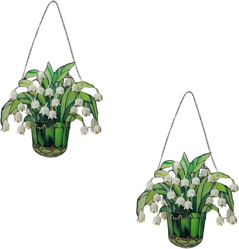 Lily of The Valley Acrylic Stained Glass Sun Catcher, Colorful Window Sun Catcher for Bedroom Living Room Wall Home Decor in Saudi Arabia