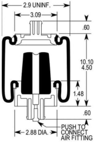 عبوتان من حقيبة الربيع الهوائية TORQUE Cab Sleeper لكوكبة Freightliner Western Star (تحل محل Firestone 7205، W02-358-7205) (2 × TR7205) in Saudi Arabia