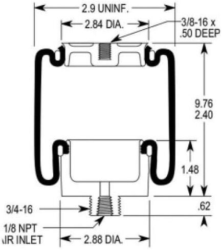 TORQUE Cab Air Sleeper Bag Spring for Kenworth AEROCAB (MID 1999 & EARLIER) Models (Replaces Firestone 7064, W02-358-7064) (TR7064) in Saudi Arabia