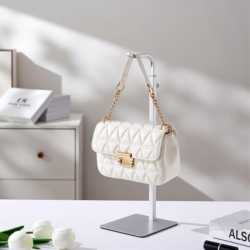 Purse Holder Handbag Display Stand: Gold Hanger Rack for Bags, Purses, and Wreath, Adjustable Hook Stand for Tabletop, Closet, and Retail Use for Vendors in Kuwait