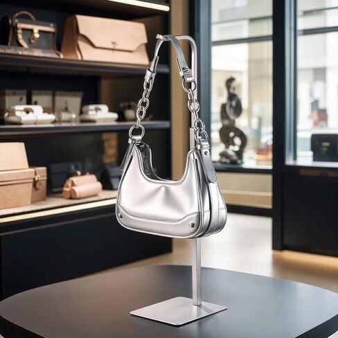 Purse Holder Handbag Display Stand: Gold Hanger Rack for Bags, Purses, and Wreath, Adjustable Hook Stand for Tabletop, Closet, and Retail Use for Vendors in Kuwait