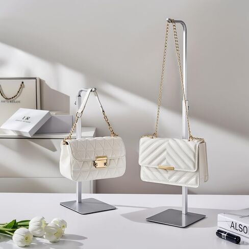 Purse Holder Handbag Display Stand: Gold Hanger Rack for Bags, Purses, and Wreath, Adjustable Hook Stand for Tabletop, Closet, and Retail Use for Vendors in Kuwait
