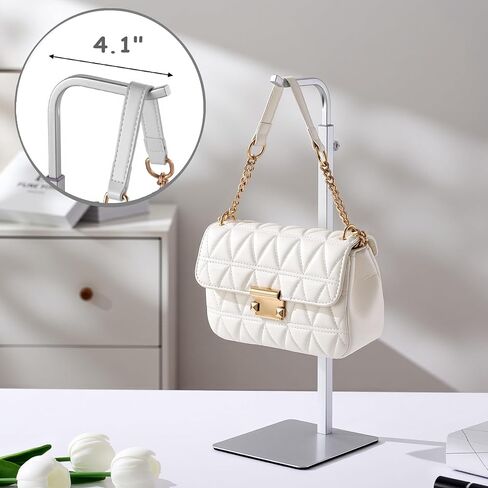 Purse Holder Handbag Display Stand: Gold Hanger Rack for Bags, Purses, and Wreath, Adjustable Hook Stand for Tabletop, Closet, and Retail Use for Vendors in Kuwait