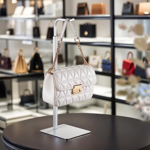 Purse Holder Handbag Display Stand: Gold Hanger Rack for Bags, Purses, and Wreath, Adjustable Hook Stand for Tabletop, Closet, and Retail Use for Vendors in Kuwait