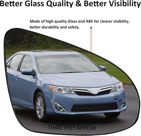 Driver Side Mirror Replacement for Toyota Camry 2012-2017, Avalon 2013-2018 Hybrid - Left Side Mirror Glass, Rear View Mirrors Glass with Power Heated & Blind Spot in Saudi Arabia