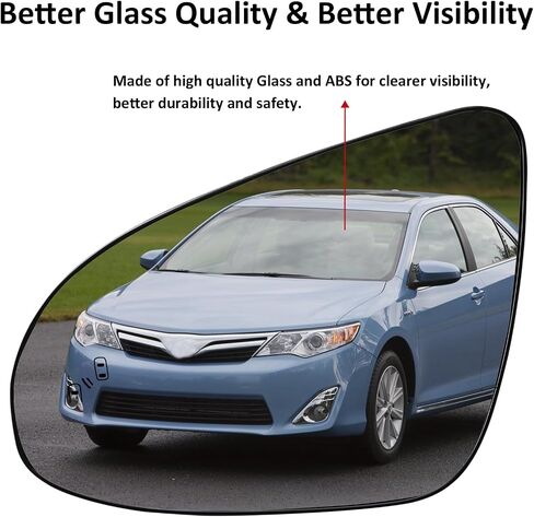 استبدال مرآة جانبية للسائق لسيارة Toyota Camry 2012-2017، Avalon 2013-2018 Hybrid - زجاج مرآة الجانب الأيسر، زجاج مرايا الرؤية الخلفية مع تسخين كهربائي ونقطة عمياء in Kuwait