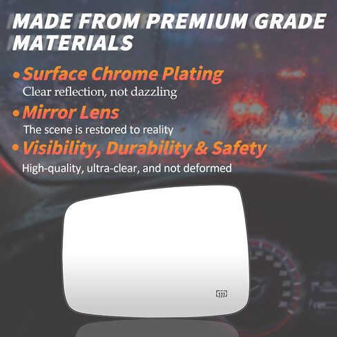 Driver/Left Side Heated Mirror Glass Fits for 2009-2017 Dodge Ram 1500, 2010-18 Ram 2500 Replacement for 68079363AA 68050299AA in Saudi Arabia