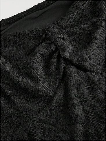 GORGLITTER Women's Lace Dress Tie Back Ruched Bust Bell Long Sleeve Sweetheart Neck Y2k A Line Mini Dresses in Saudi Arabia