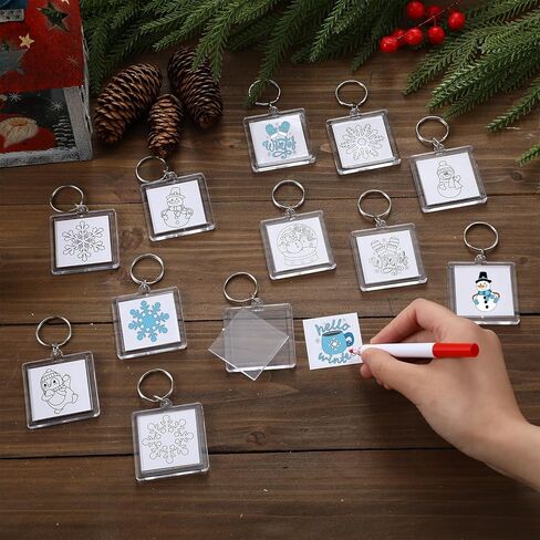 24 Pcs Acrylic Fall Keychains Crafts Color Your Own Fall Keychains Bulk DIY Fall Paper Crafts Kit Fall Gifts for Fall Thanksgiving Party Favor Gifts Activities, 12 Styles in Kuwait