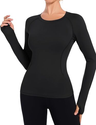Women’s Long Sleeve Athletic Tops, Workout Shirts with Thumb Holes, Breathable Quick-Dry Yoga Tees in Saudi Arabia