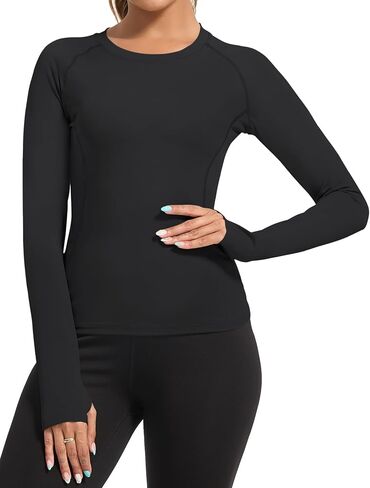 Women’s Long Sleeve Athletic Tops, Workout Shirts with Thumb Holes, Breathable Quick-Dry Yoga Tees in Saudi Arabia