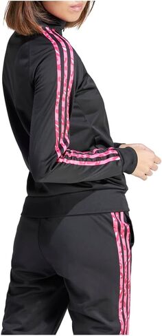 adidas Womens Essentials Animal Print Tricot 3 Stripes Athletic Outerwear Casual - Black - Size L in Saudi Arabia