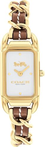 COACH Cadie Women's Watch - 2H Quartz Watch with Genuine Coach Leather on a Chainlink Bracelet - Water Resistant 3 ATM/30 Meters - Gift for Her - Premium Fashion Timepiece for Everyday Style - Adjustable- 17.50mm in Saudi Arabia