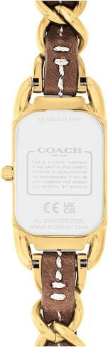 COACH Cadie Women's Watch - 2H Quartz Watch with Genuine Coach Leather on a Chainlink Bracelet - Water Resistant 3 ATM/30 Meters - Gift for Her - Premium Fashion Timepiece for Everyday Style - Adjustable- 17.50mm in Saudi Arabia
