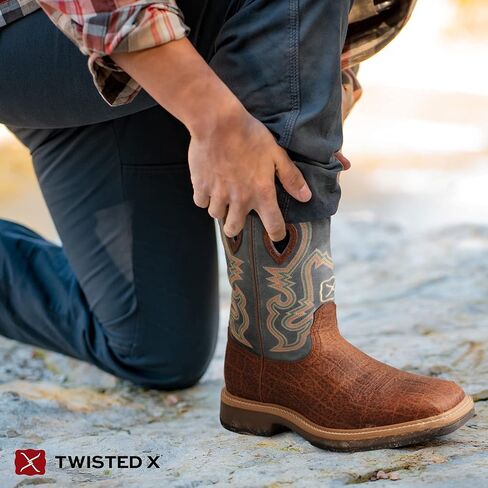Twisted X Men's 12" Square Toe Horseman Boot - Casual Western Boots for Men in Saudi Arabia
