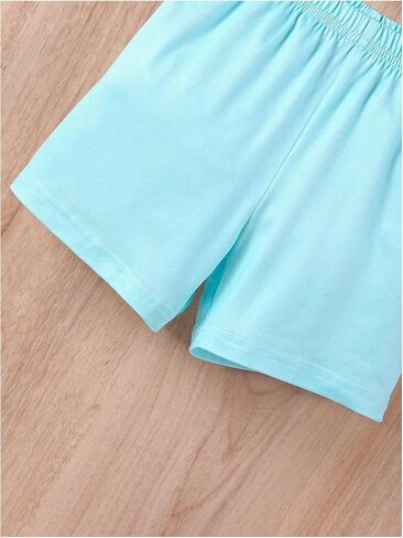 Floerns Toddler Boy's 2 Piece Outfit Striped Print Tee Top and Track Shorts Set in Saudi Arabia