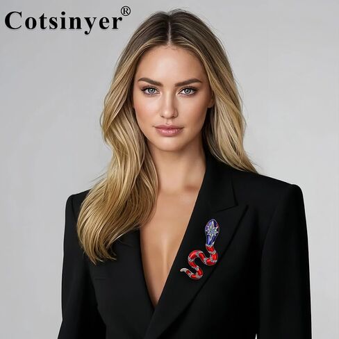 Brooches And Pins For Women Snake Brooch Funny Enamel Pins Cute Pins Drip Oil Pendant Brooch Dual Use in Saudi Arabia