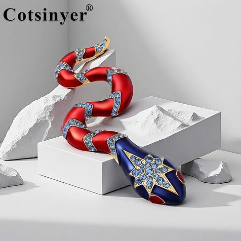 Brooches And Pins For Women Snake Brooch Funny Enamel Pins Cute Pins Drip Oil Pendant Brooch Dual Use in Saudi Arabia
