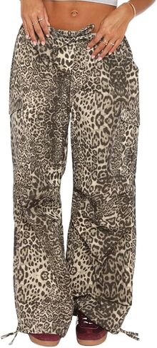 Women Cargo Pants Wide Leg Casual Baggy Parachute Pants Multi Pockets Y2K Straight Trousers in Saudi Arabia