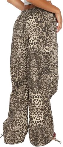 Women Cargo Pants Wide Leg Casual Baggy Parachute Pants Multi Pockets Y2K Straight Trousers in Saudi Arabia