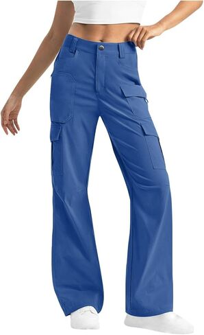 Cargo Pants for Women High Waisted Wide Leg Hiking Pant Casual Stretchy Lightweight Trousers Multi Pockets Outdoor in Saudi Arabia