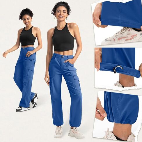 Cargo Pants for Women High Waisted Wide Leg Hiking Pant Casual Stretchy Lightweight Trousers Multi Pockets Outdoor in Saudi Arabia