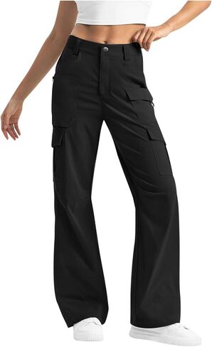 Cargo Pants for Women High Waisted Wide Leg Hiking Pant Casual Stretchy Lightweight Trousers Multi Pockets Outdoor in Saudi Arabia