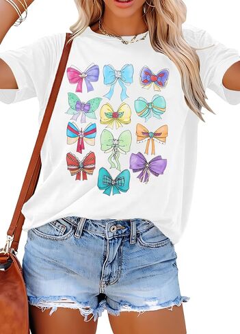 Magical Shirt Women Magic Kingdom Princess Shirts Oversized Cute Ribbons and Bows Shirt Family Holiday Vacation Tee Tops in Saudi Arabia