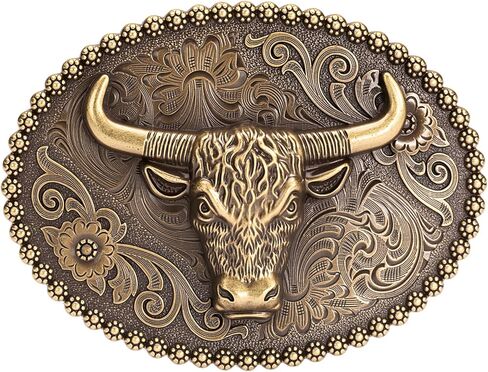 Western Cowboy Belt Buckle - Texas Bull Skull Belt Buckle for Men women in Kuwait