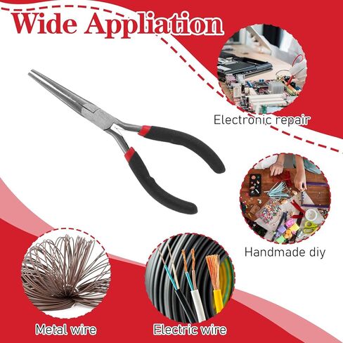 10 PCS 6 Inch Extra Long Needle Nose Pliers, Mini Precision Jewelry Pliers with Comfort Grip, Needle Nose for Jewelry Making, Repair, Crafts in Saudi Arabia