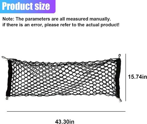Car Cargo Net, Elastic Stretchable Car Trunk Cargo Storage Net with Hooks, Double-Layer Nylon Truck Organizer Mesh, Vehicle Interior Accessories for Most SUVs, Trucks (35.4x15.7 inch/90×40 cm) in Saudi Arabia