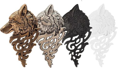 WCRAZYE Vintage Wolf Head Lapel Brooch Set for Men Women Antique Animal Dire Wolf Head Coyote Antique Retro Lapel Brooches Badge Men's Suits Buckle Neckwear Accessories in Saudi Arabia