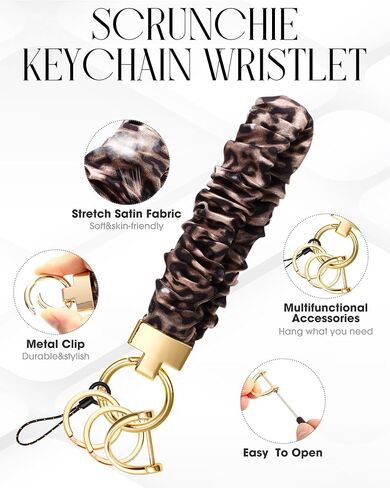 6 قطع من Geyoga سلسلة مفاتيح Scrunchie سوار قابل للتمدد لمفاتيح السيارة مع حلقة D قابلة للتمدد سوار معصم Scrunchie لطيف للنساء والرجال in Saudi Arabia