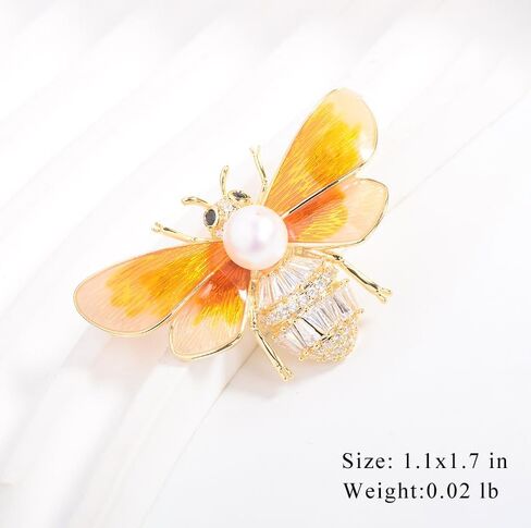 ﻿دبابيس بروش النحلة GKDFK للنساء، دبوس طية صدر السترة على شكل حشرة حيوان عتيق، دبوس بروش من حجر الراين الكريستالي، إكسسوارات قبعة، حفلة عيد ميلاد، مجوهرات، هدايا ﻿ in Kuwait