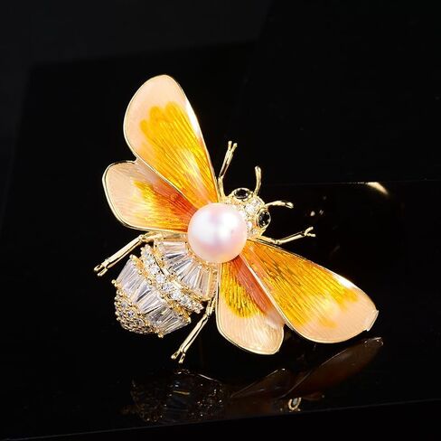 ﻿دبابيس بروش النحلة GKDFK للنساء، دبوس طية صدر السترة على شكل حشرة حيوان عتيق، دبوس بروش من حجر الراين الكريستالي، إكسسوارات قبعة، حفلة عيد ميلاد، مجوهرات، هدايا ﻿ in Kuwait