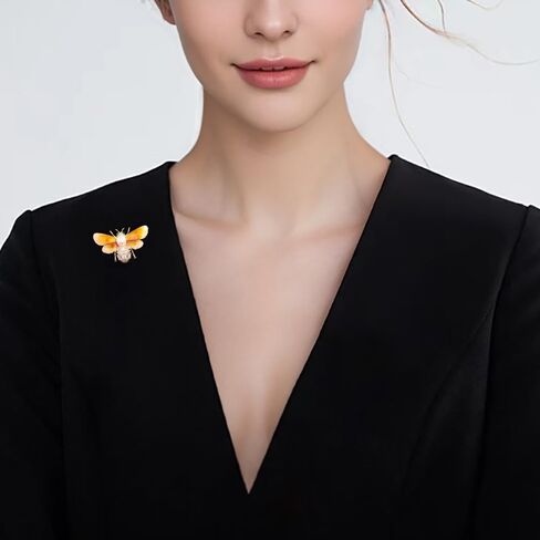 ﻿دبابيس بروش النحلة GKDFK للنساء، دبوس طية صدر السترة على شكل حشرة حيوان عتيق، دبوس بروش من حجر الراين الكريستالي، إكسسوارات قبعة، حفلة عيد ميلاد، مجوهرات، هدايا ﻿ in Kuwait