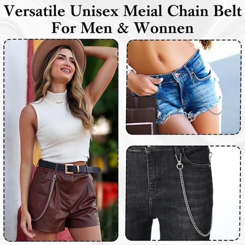 Wallet Chain Heavy Duty Pocket Chain Jeans Chains with Lobster Clasps 21Inch Hip Hop Keyholder Metal Wallet Pants Belt for Men Women Boy Girl Key Pocket in Saudi Arabia